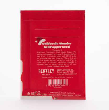 Bentley Seed Co. - ‌Jingle Bell Rock Gift Tag Card - Bell Pepper Seed Packets