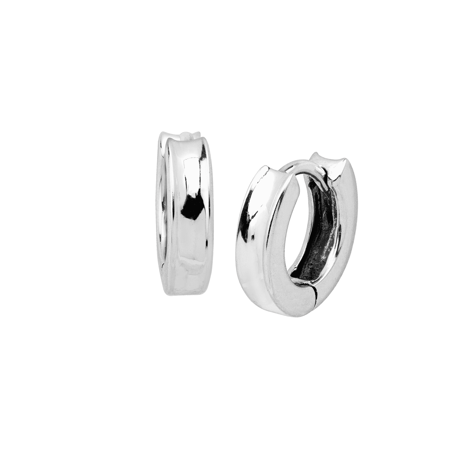 Silpada - Silpada 'Soleil Concave' Huggie Hoop Earrings in  Silver: White / 7/16