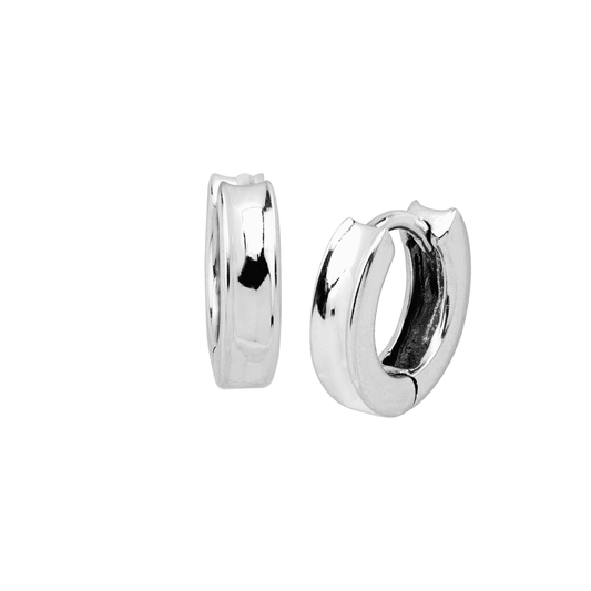 Silpada - Silpada 'Soleil Concave' Huggie Hoop Earrings in  Silver: White / 7/16