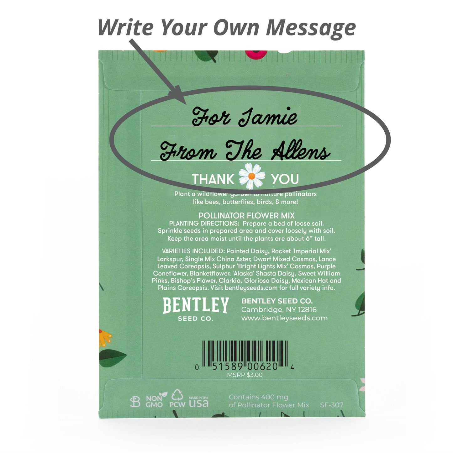 Bentley Seed Co. - Thank You Today Everyday - Pollinator Flower Mix Seed Packet