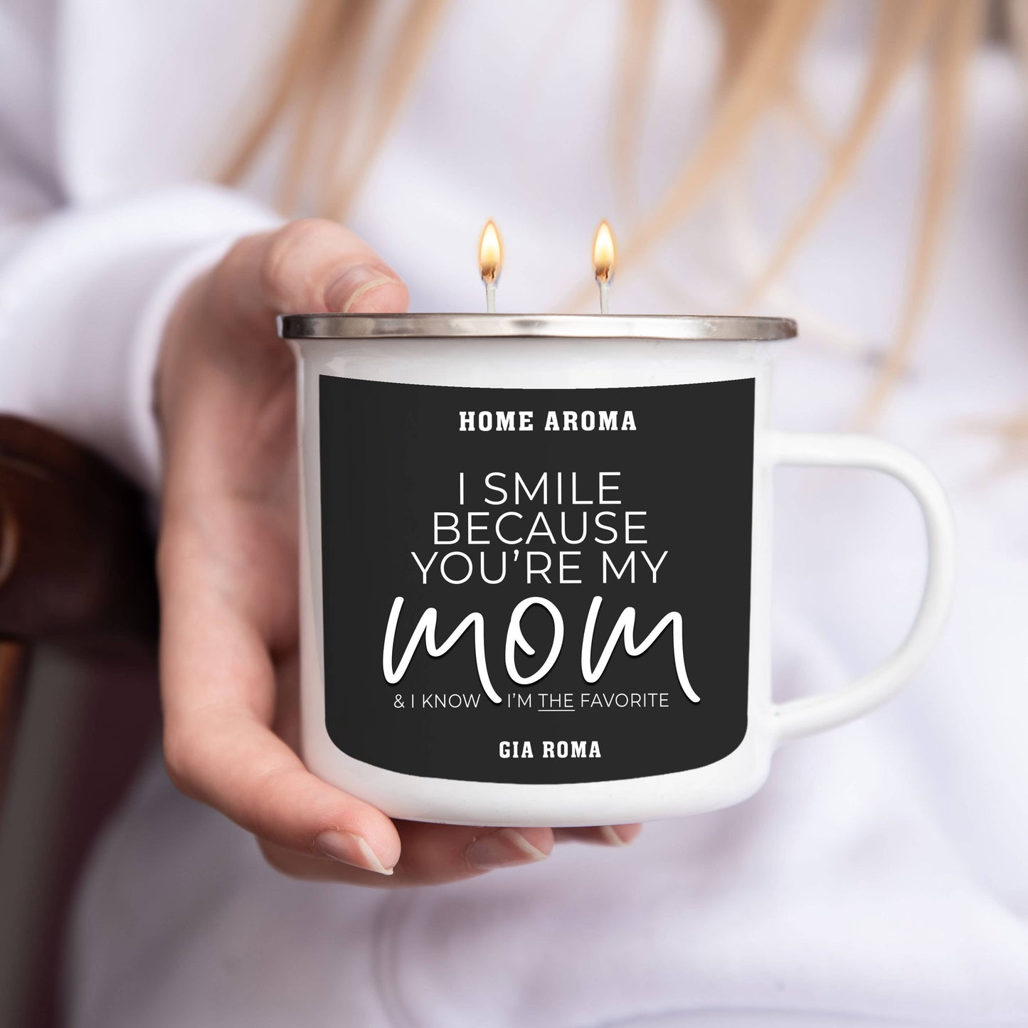 Gia Roma - Best Mom Ever Gifts, Mothers Day Candle Gift Sets, Funny Mom: Best Mom-White / Black Pepper +