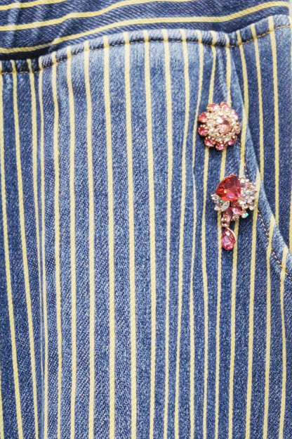 Aratta - Alaia Stripe Denim Pants: Denim Stripe / L