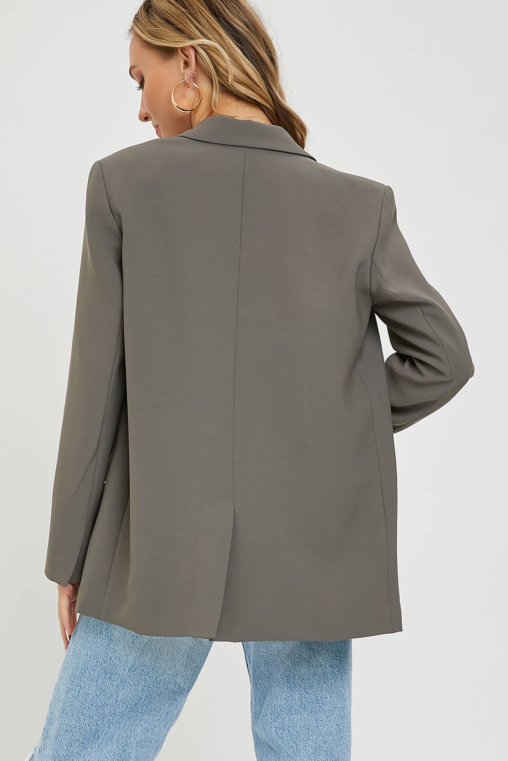 SW1553 OVERSIZED JACKET/BLAZER: BLACK / M