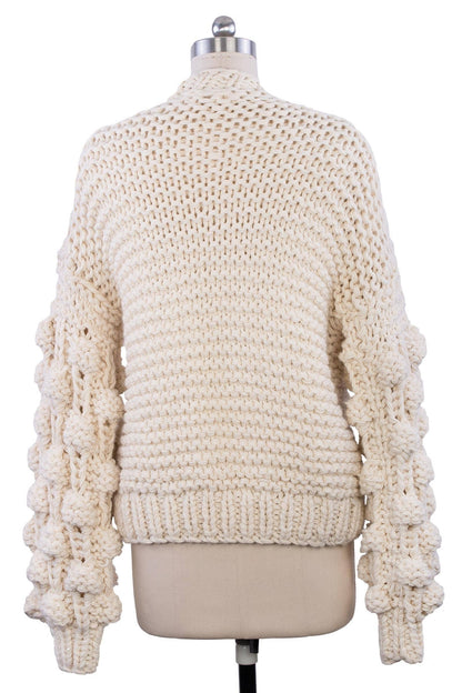 SAACHI - Bauble Sleeve Knit Cardigan Kimono: Pink