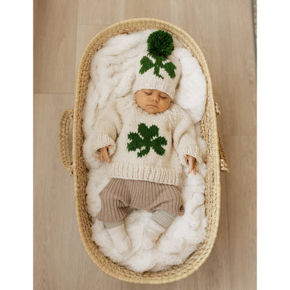 Huggalugs - Shamrock St. Patrick's Day Hand Knit Beanie Hat Baby & Kids
