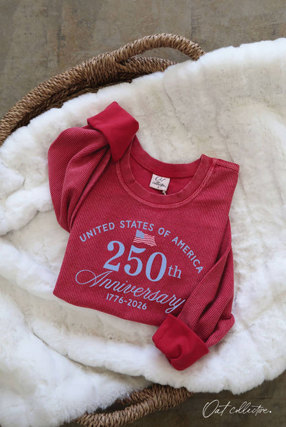 OAT COLLECTIVE - UNITED STATES OF AMERICA Cropped Thermal Vintage Pullover