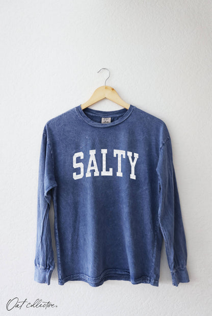 OAT COLLECTIVE - SALTY Mineral Washed Long Sleeve Graphic