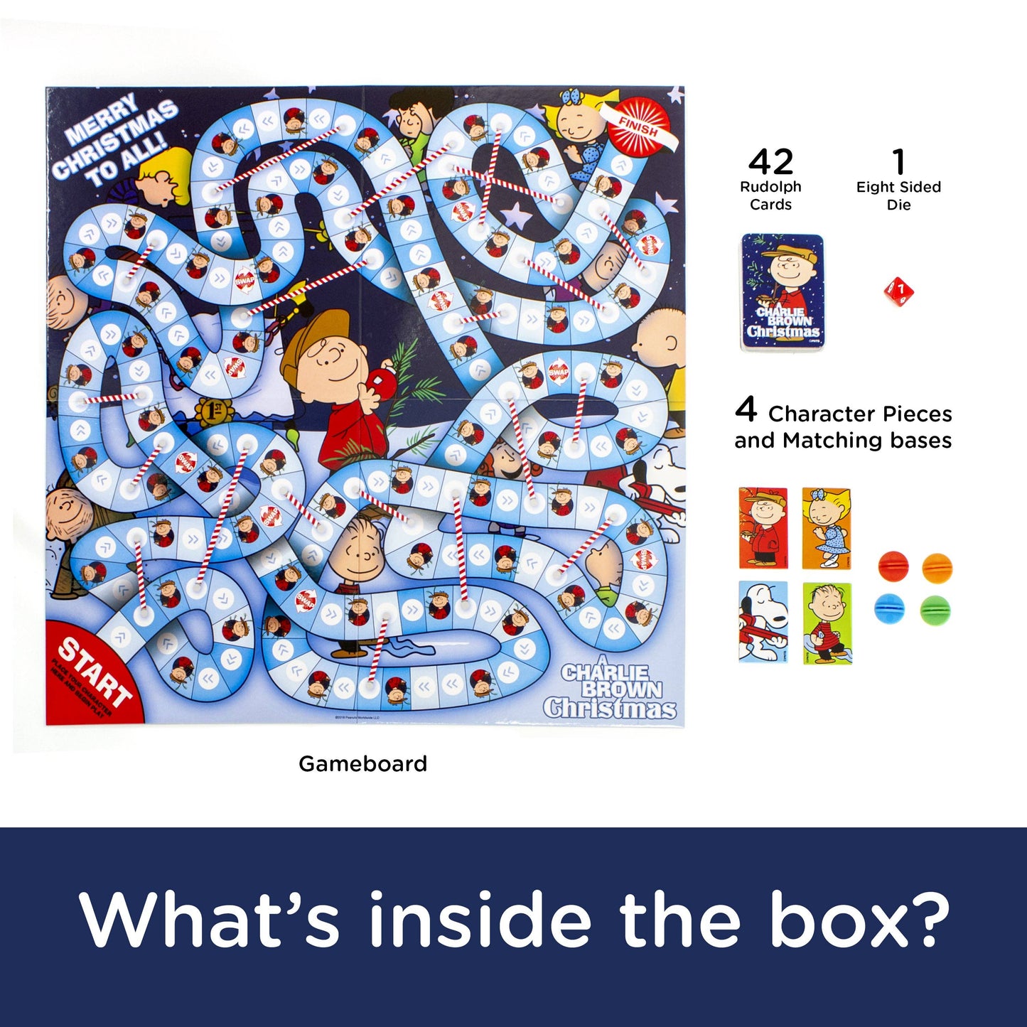 AQUARIUS, GAMAGO, ICUP, & ROCK SAWS by NMR Brands - Peanuts Charlie Brown Christmas Board Game