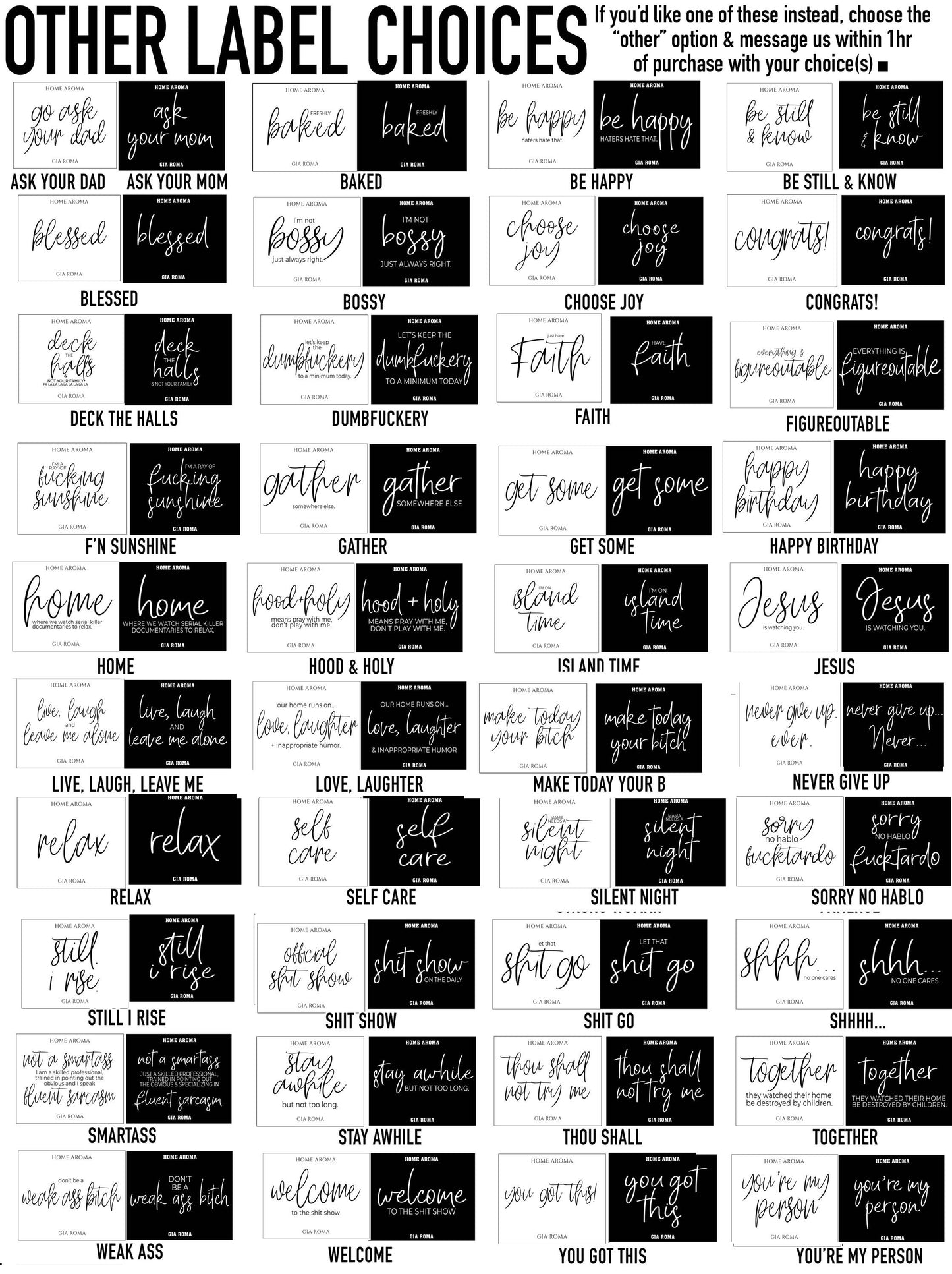 Gia Roma - Best Mom Ever Gifts, Mothers Day Candle Gift Sets, Funny Mom: Best Mom-White / Black Pepper +