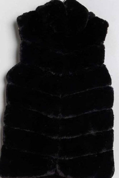 LOOWIE - 5061 Faux Fur Vest Loowie: Black