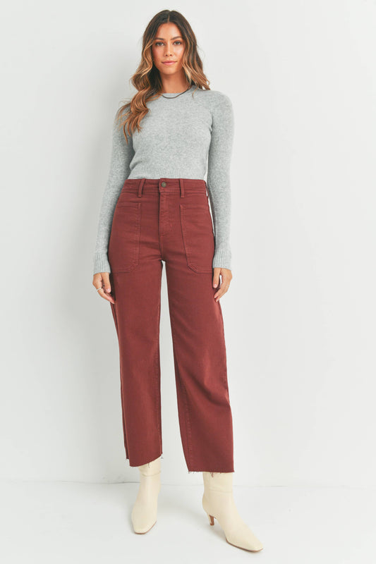 JUST BLACK DENIM - BP353J - CINNAMON - High Rise Utility Wide Leg