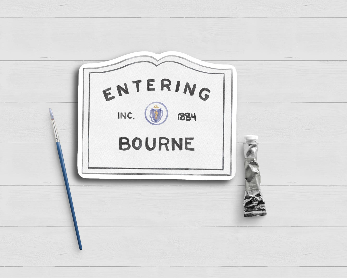 WonderfullyWrittenCo - Entering Bourne Sign Watercolor Sticker