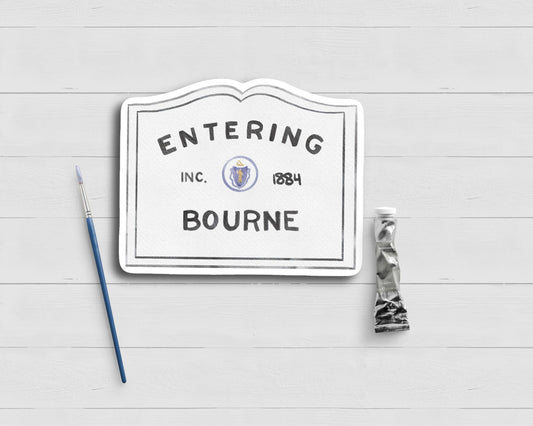 WonderfullyWrittenCo - Entering Bourne Sign Watercolor Sticker