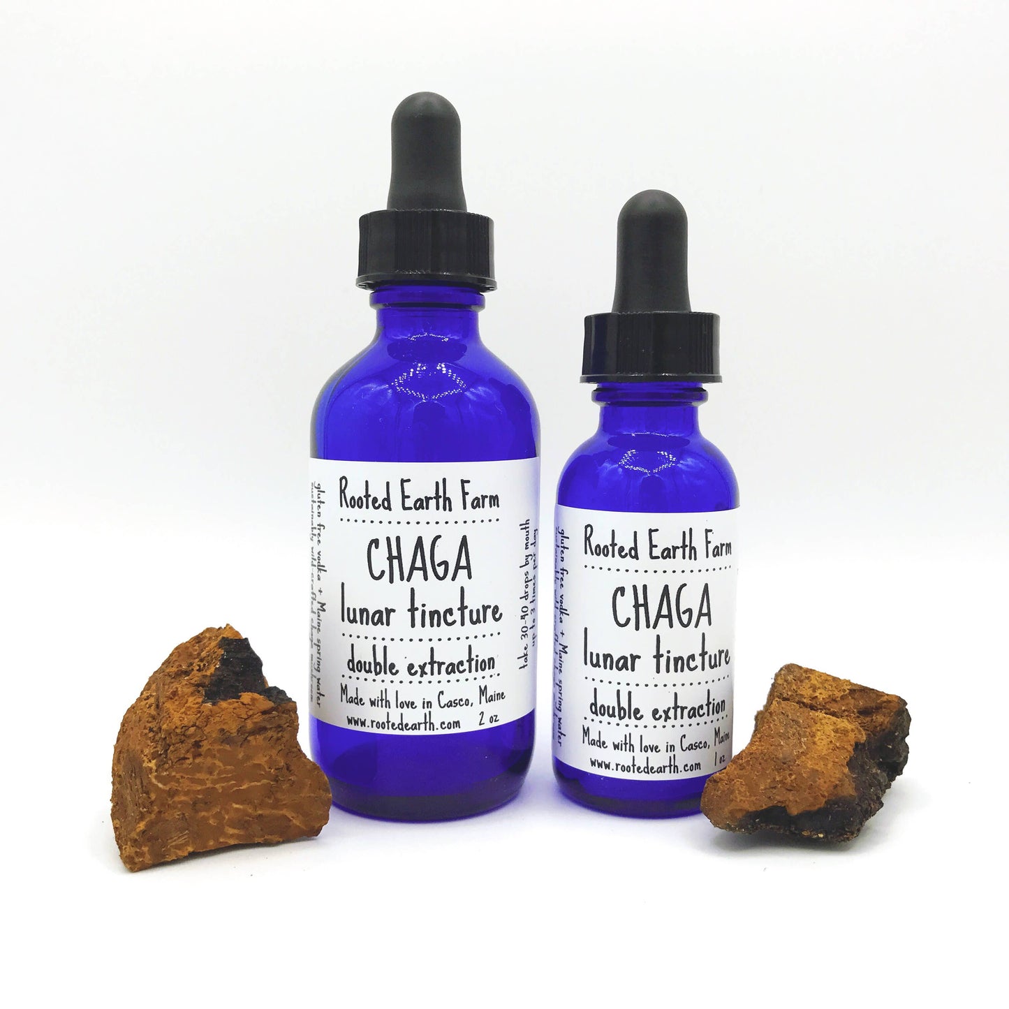 Rooted Earth Farm + Apothecary - Maine Chaga Tincture - 2 Size Options