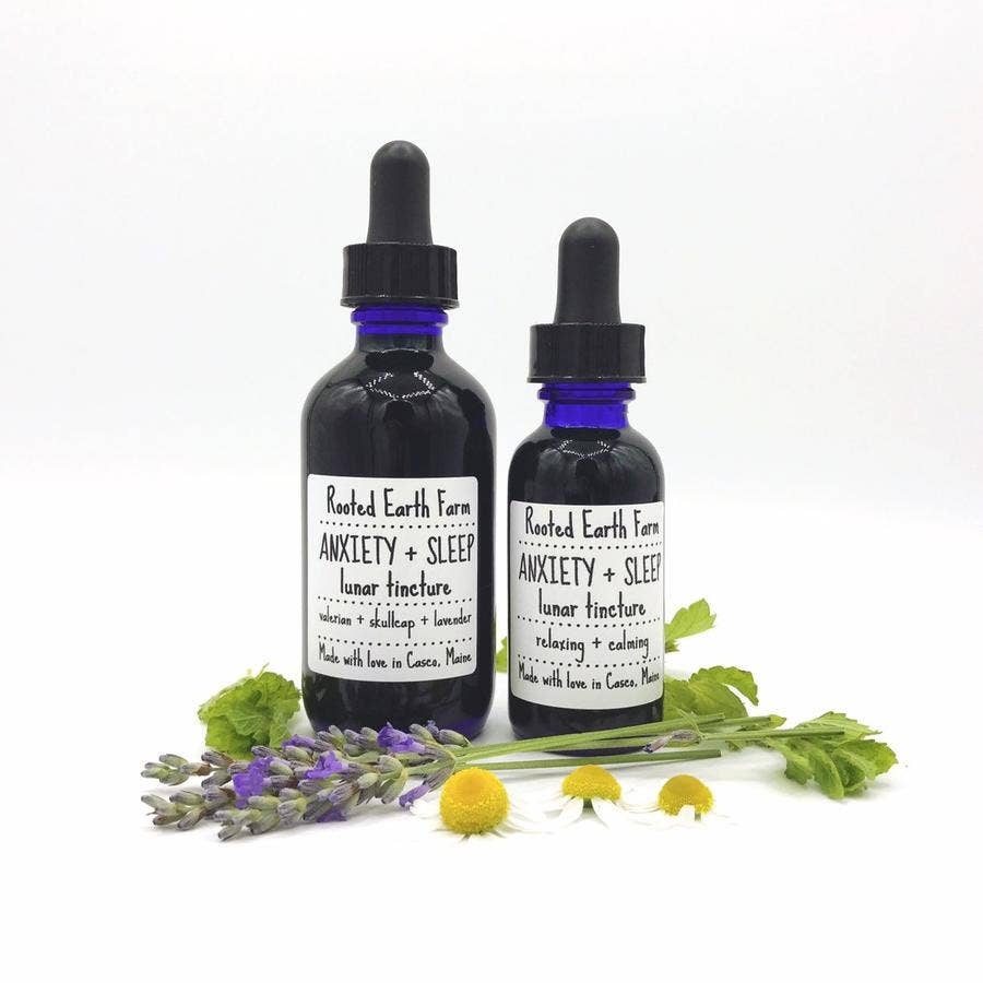 Rooted Earth Farm + Apothecary - Anxiety and Sleep Tincture - 2 Size Options