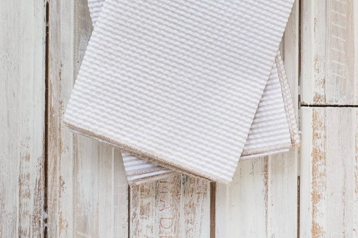 Dot and Army - Seersucker Everyday Napkins, set of four