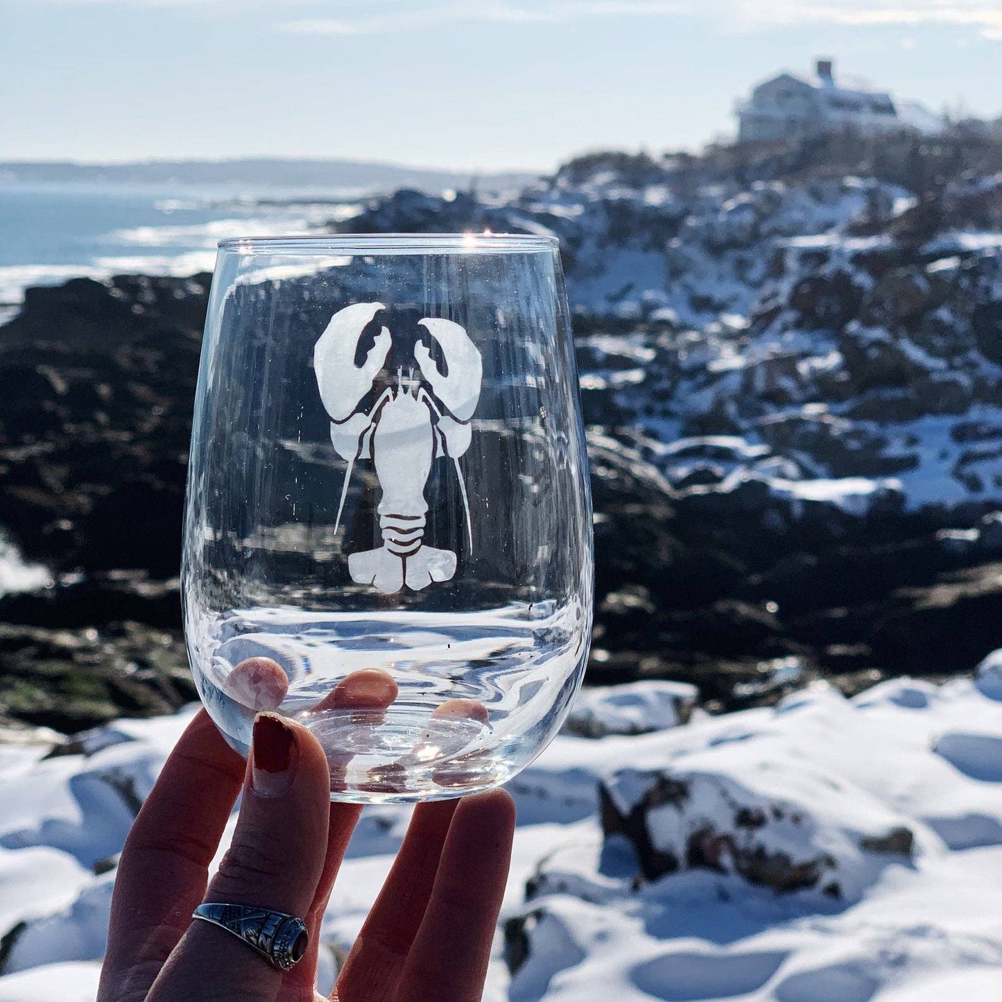 Reclaimed Maine Co. - Maine Inspired Etched Stemless Wine Glasses | Maine Gifts