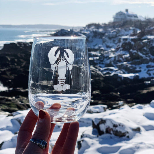 Reclaimed Maine Co. - Maine Inspired Etched Stemless Wine Glasses | Maine Gifts