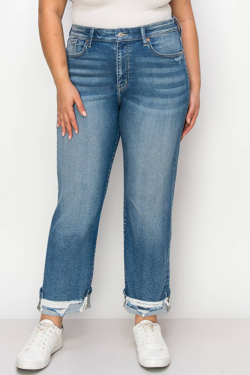 ARTEMIS VINTAGE - PLUS SIZE - HIGH  RISE STRETCH STRAIGHT