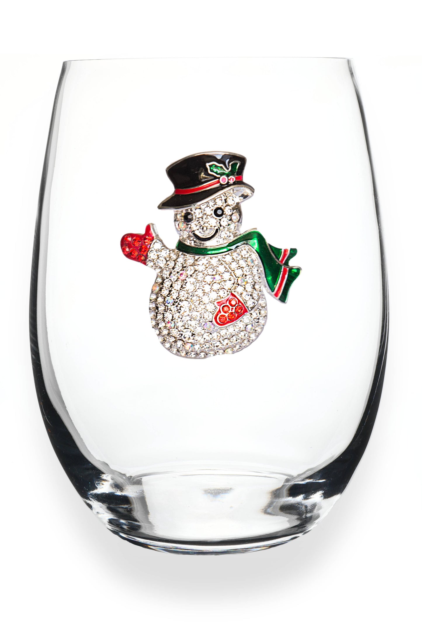 The Queens' Jewels® - Snowman Jeweled Stemless Wine Glass