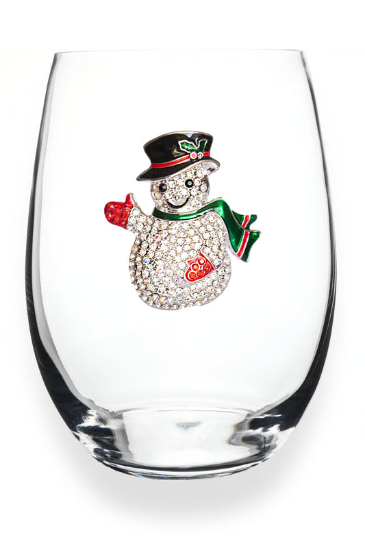 The Queens' Jewels® - Snowman Jeweled Stemless Wine Glass