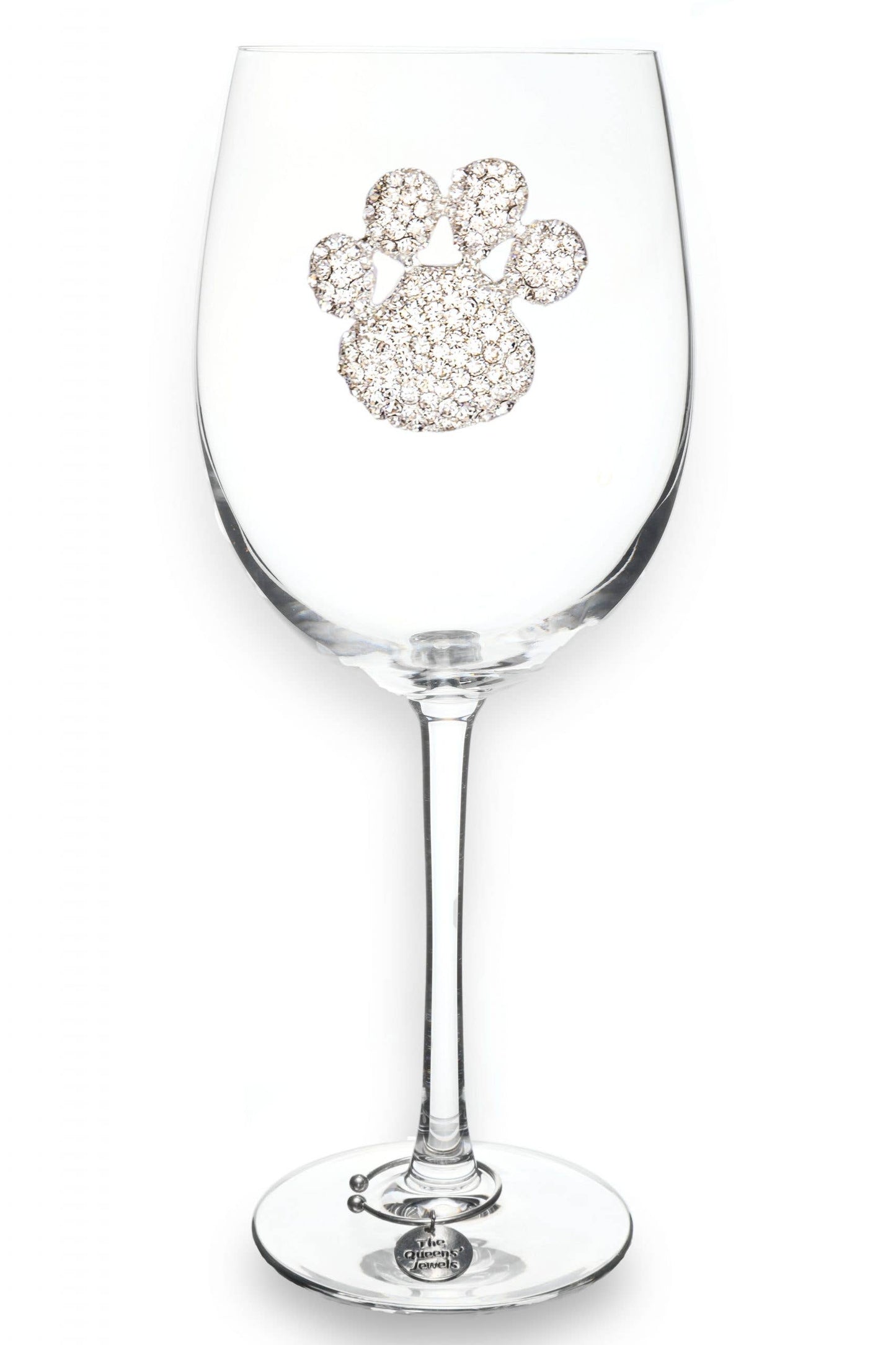The Queens' Jewels® - Paw Print Jeweled Stemmed Wine Glass