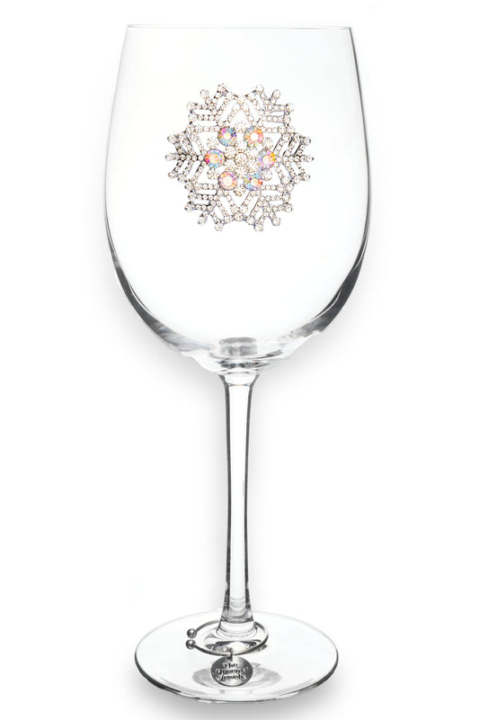 The Queens' Jewels® - Snowflake Jeweled Stemmed Wine Glass