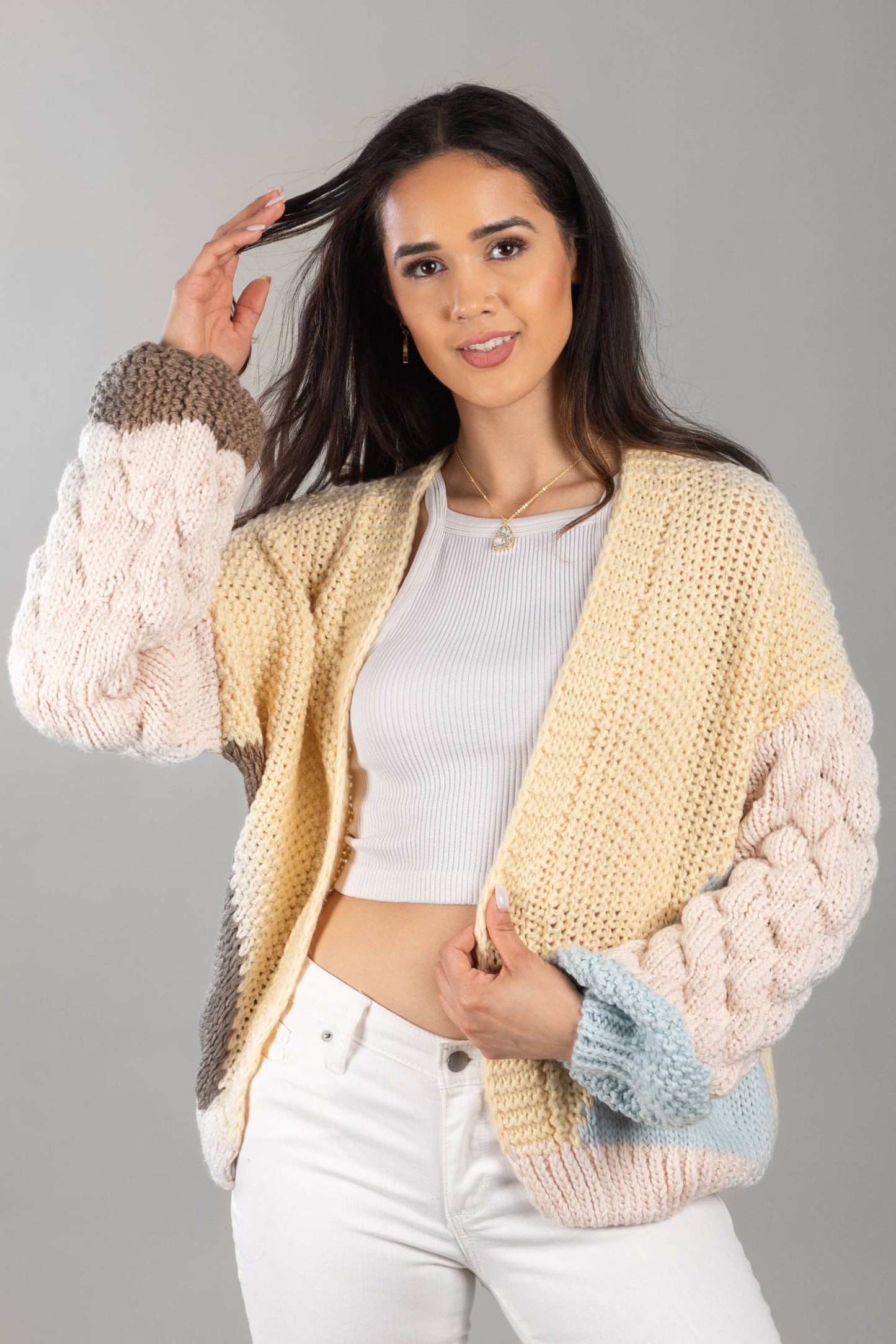 SAACHI - Hand Crocheted Pastel Cardigan