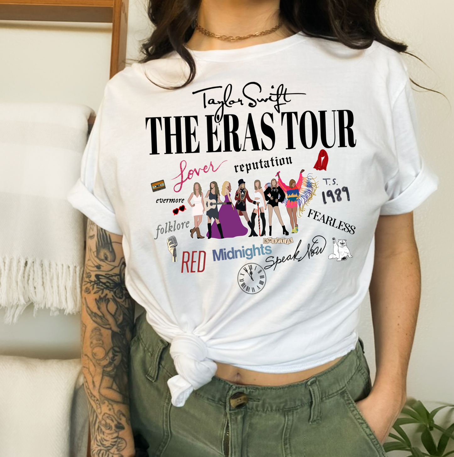 Eras Tour Unisex T-shirt: Small / White