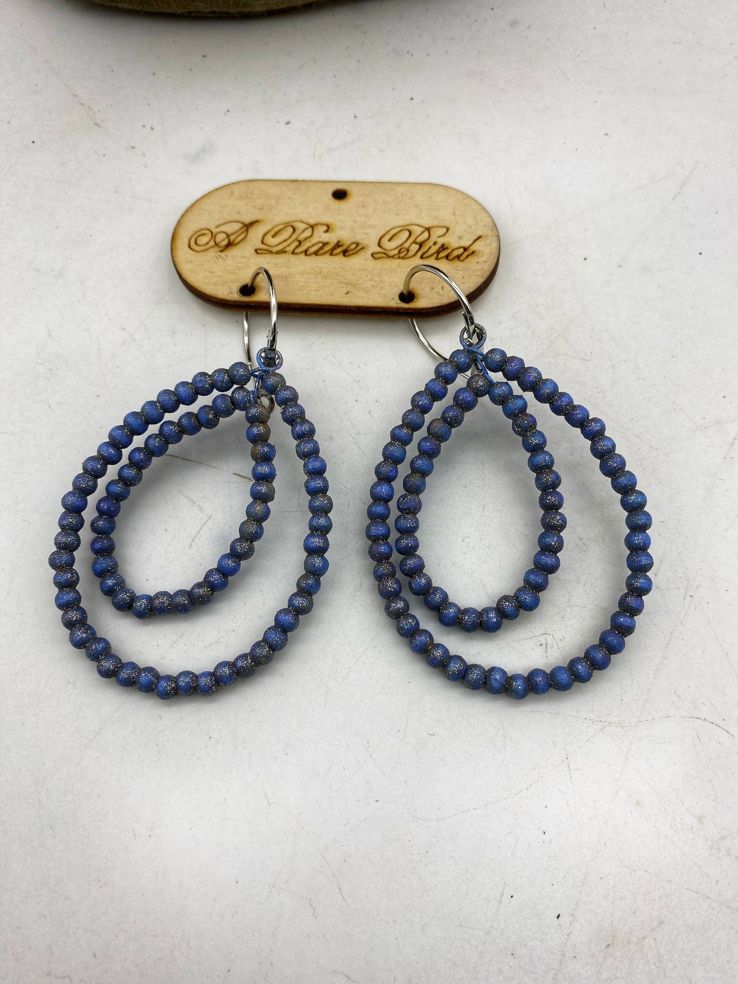A Rare Bird Shop - Navy Teakwood Earrings