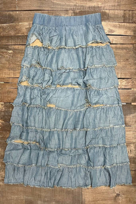 Jaded Gypsy - Layers Of Blue Skies Skirt