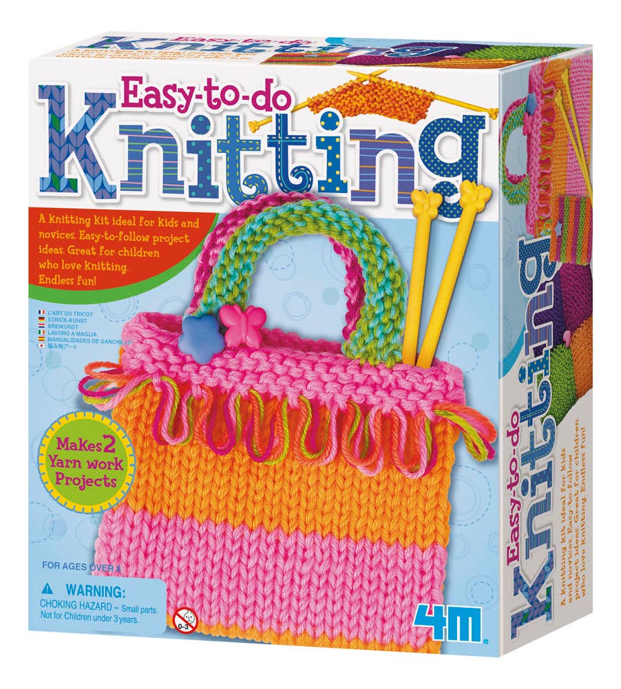 Toysmith - 4M Easy-to-do Knitting Art Kit-Knitting for Kids-STEAM Toys