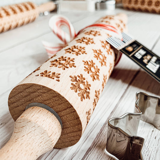 Gia Roma - Restocked Embossed Rolling Pin & Cookie Cutter Gift Set Wood