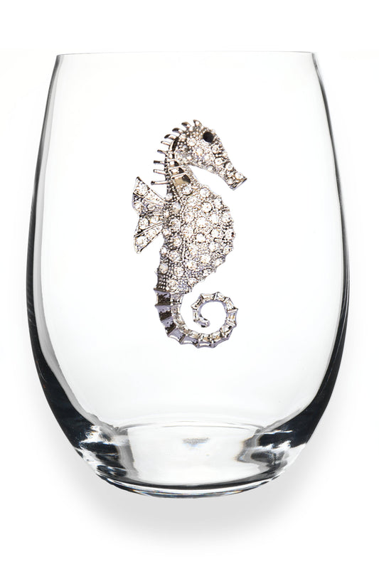 The Queens' Jewels® - Seahorse Jeweled Stemless Wine Glass