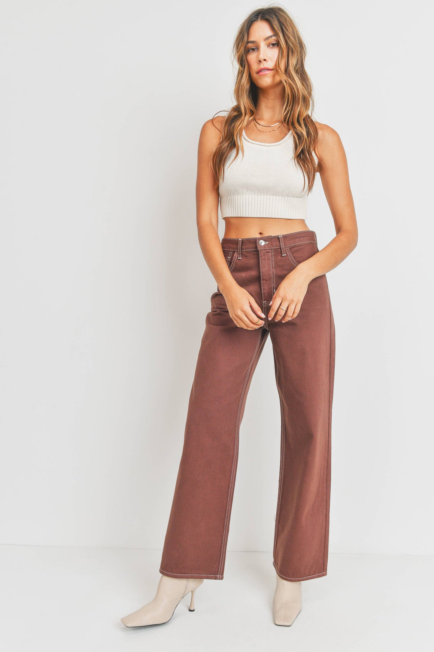 JUST BLACK DENIM - BP422N - WALNUT - RETRO WIDE STRAIGHT