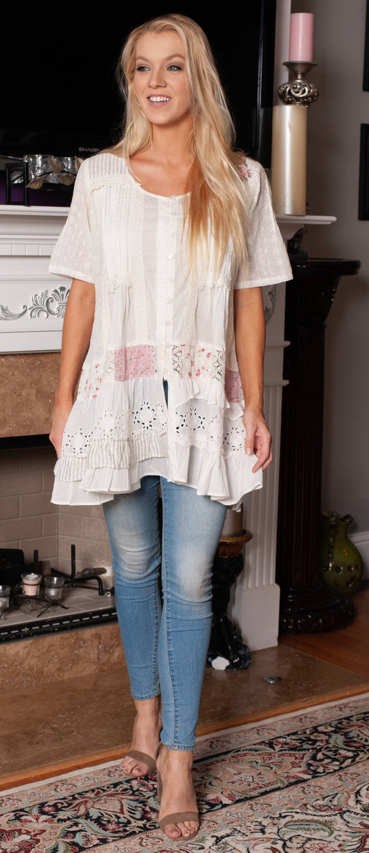 Paper Lace - PCT-1933 Patch Shirt with Shiffley - Half Sleeves