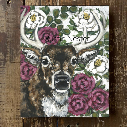 Rustic Nester - Buck photo canvas art print, Outdoor home decor, Wildlife