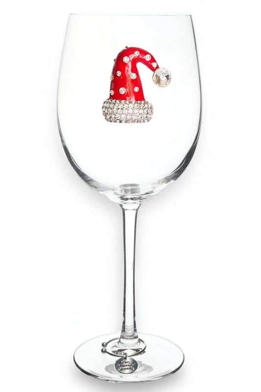 The Queens' Jewels® - Christmas Hat Jeweled Stemmed Wine Glass