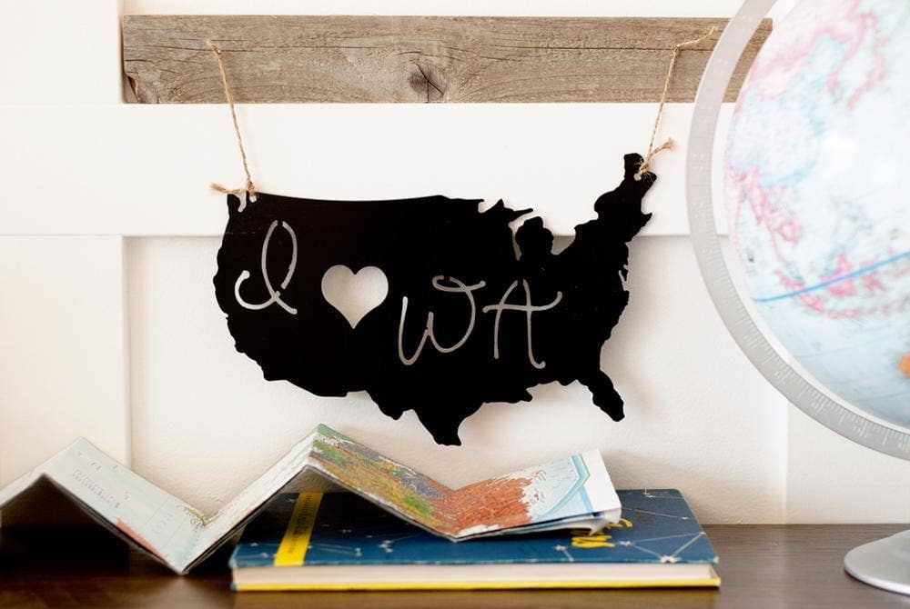 Rusted Orange Craftworks Co. - USA Maps - I Love My State - American Decor Map of the United States