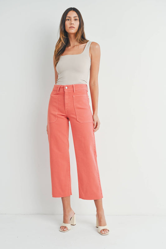JUST BLACK DENIM - BP353J - LT MAUVE - High Rise Utility Wide Leg