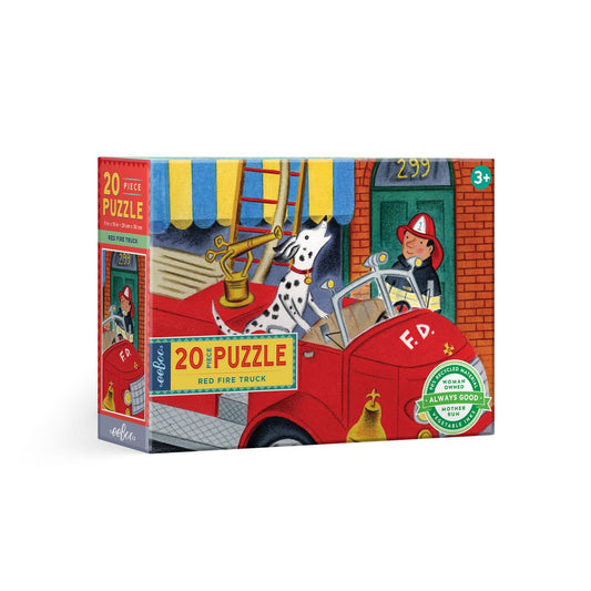 eeBoo - Red Fire Truck 20 Piece Puzzle