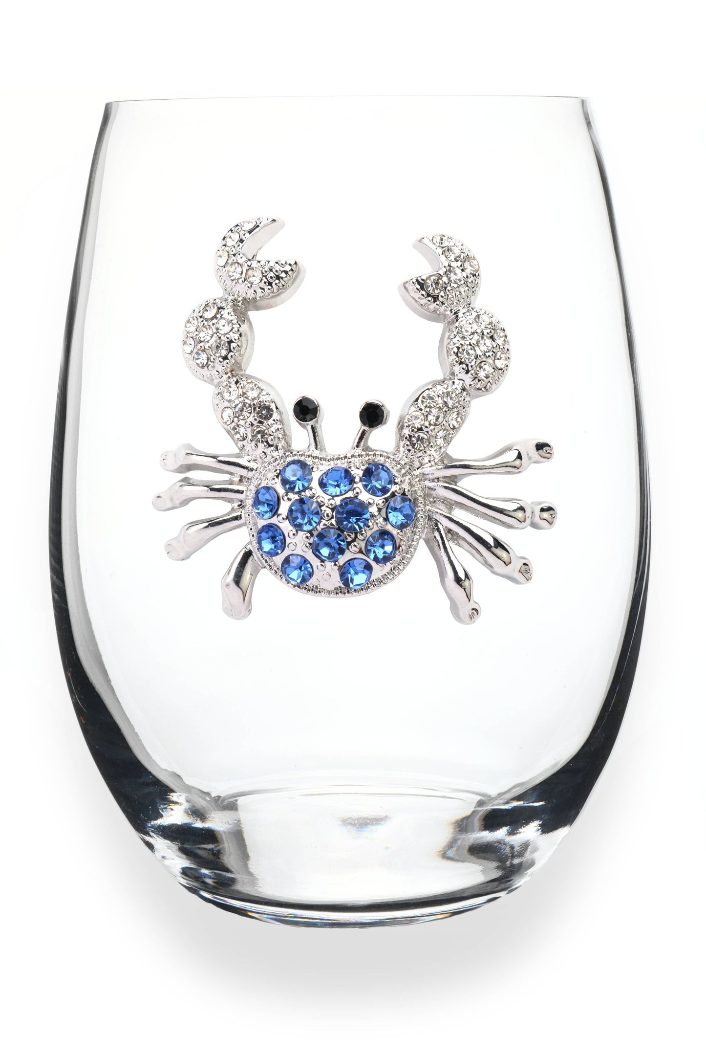 The Queens' Jewels® - Blue Crab Jeweled Stemless Wine Glass
