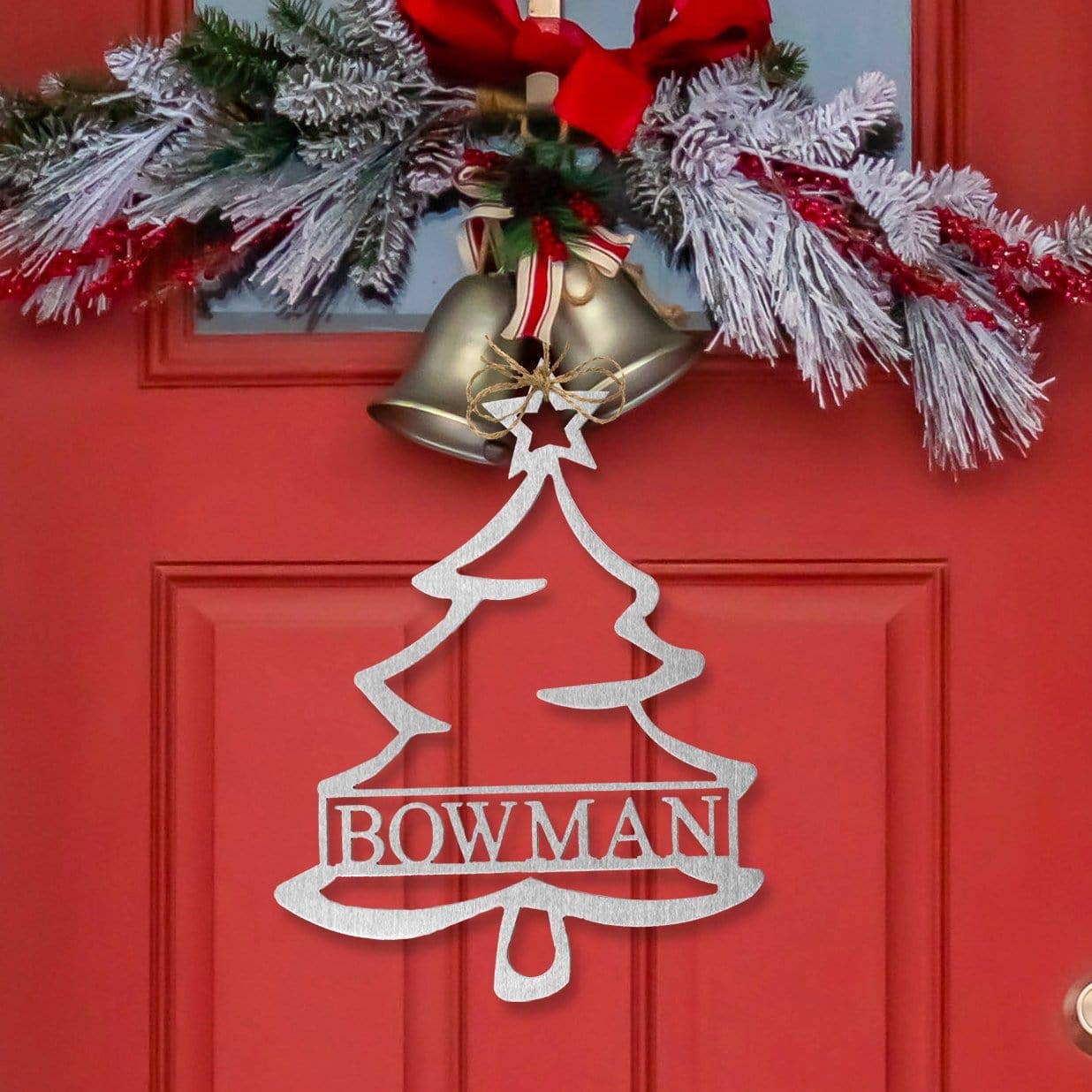Rusted Orange Craftworks Co. - Christmas Tree Name Sign - 4 Styles - Personalized Christmas Tree Wall Decor