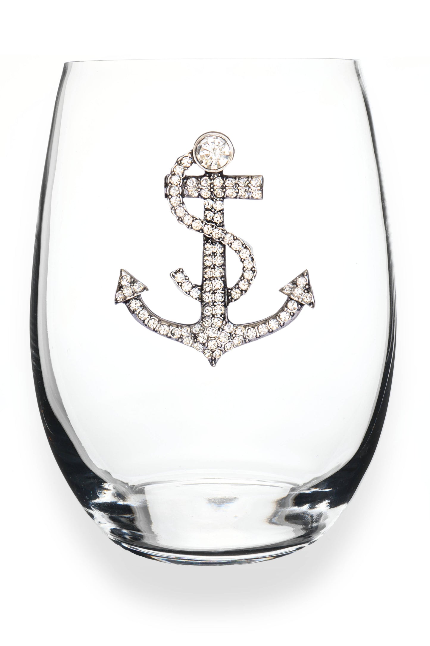 The Queens' Jewels® - Anchor Jeweled Stemless Wine Glass
