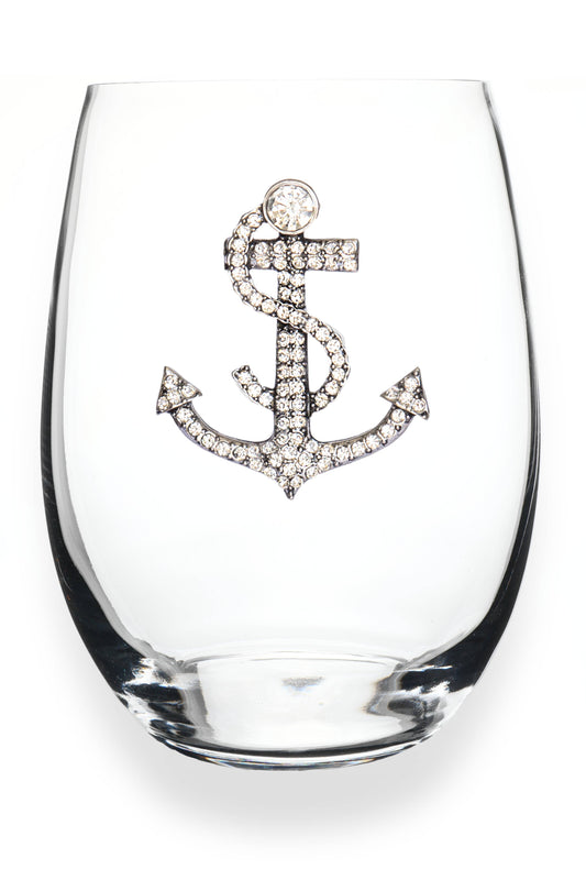 The Queens' Jewels® - Anchor Jeweled Stemless Wine Glass