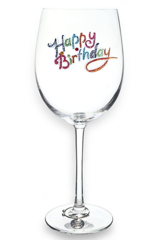 The Queens' Jewels® - Happy Birthday Jeweled Stemmed Wine Glass