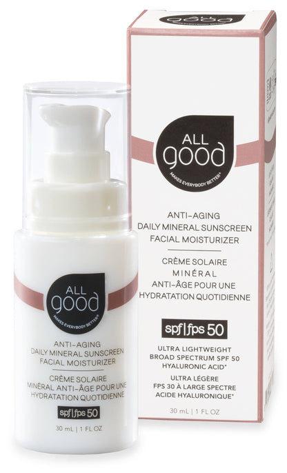 All Good Body Care - SPF 50 Anti-Aging Daily Mineral Sunscreen Facial Moisturizer