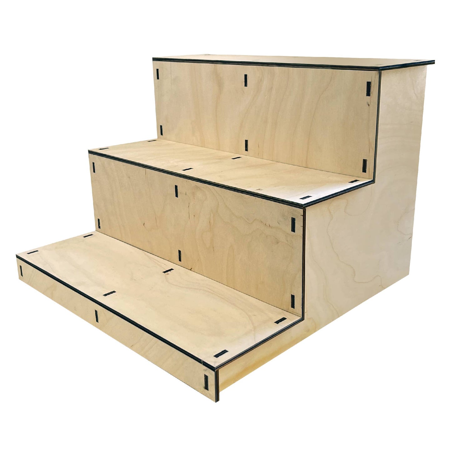 Torched Displays - 3-Tier Straight Wooden Portable Display Stand