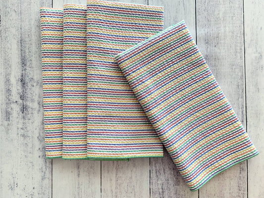 Dot and Army - Rainbow Seersucker Cloth Napkins, set of four