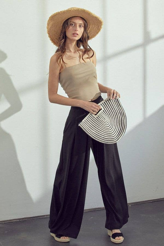 JADE BY JANE - ELASTIC WIDE LEG PANTS WITH POCKETS - KRP3016